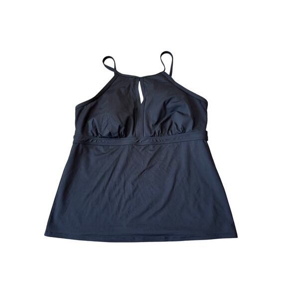 Land's End Women's swim tankini top size 18 TALL/LONG, Black - Picture 1 of 6